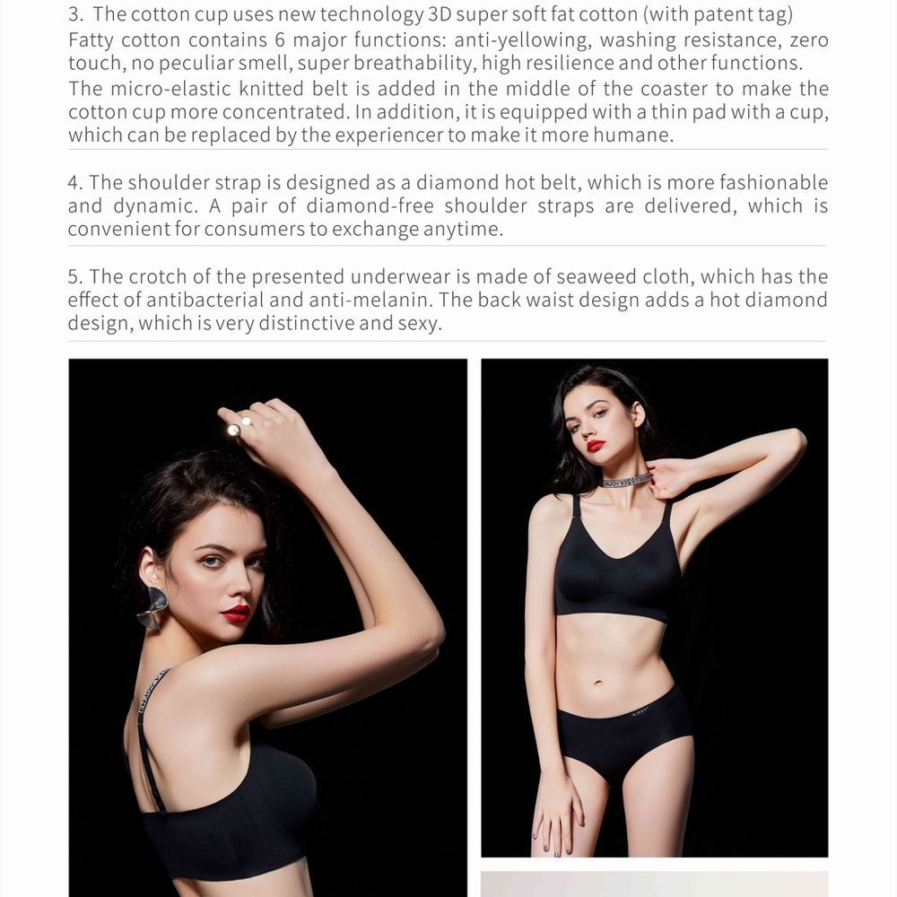 Kissy bra with diamond shoulder strap